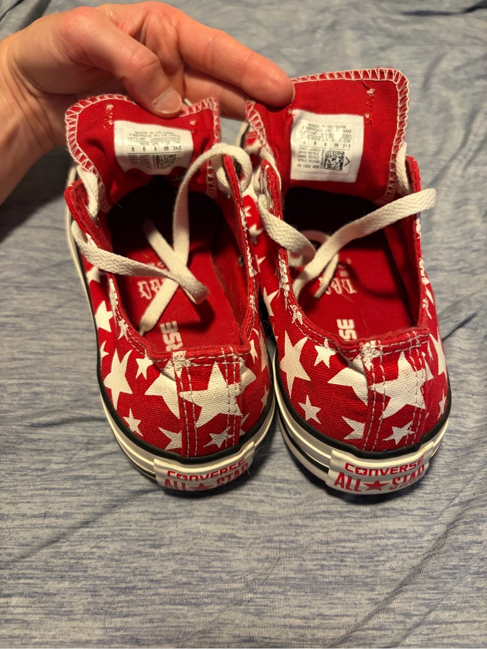 Converse UniSex Red All Star, Star-Print Low Top Sneakers - Picture 5 of 9